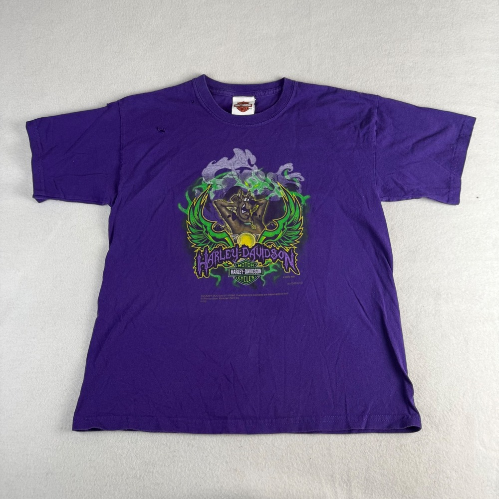 Harley-Davidson Scooby-Doo Looney Tunes Purple Graphic‎ T-Shirt Kids Large 2010